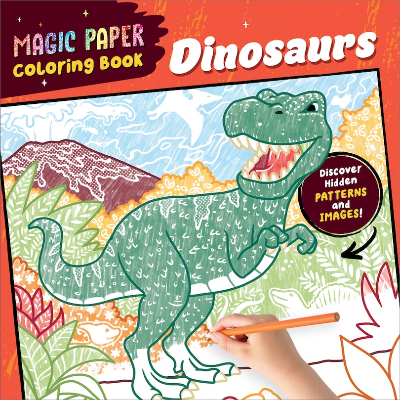 Front cover_Magic Paper Coloring Book: Dinosaurs