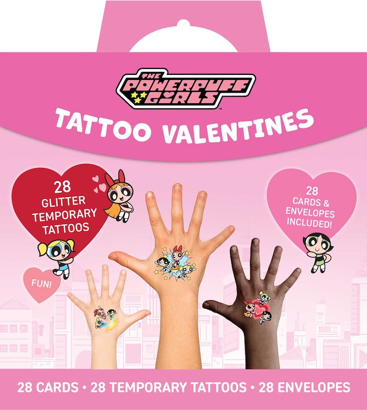 Front cover_Powerpuff Girls Temporary Tattoo Valentines