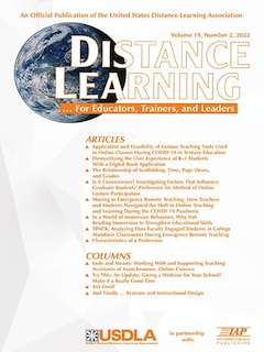Front cover_Distance Learning Vol 19 Issue 2