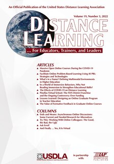 Front cover_Distance Learning Vol 19 Issue 3