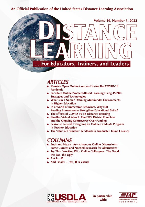Front cover_Distance Learning Vol 19 Issue 3