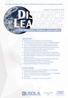 Front cover_Distance Learning Vol 19 Issue 4