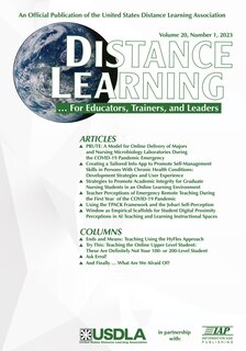 Front cover_Distance Learning Vol 20 Issue 1
