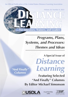 Front cover_Special Issue of Distance Learning Vol 20 Issue 4