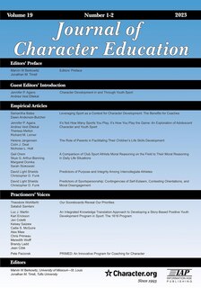 Couverture_Journal of Character Education Vol 19 Issue 1 & 2