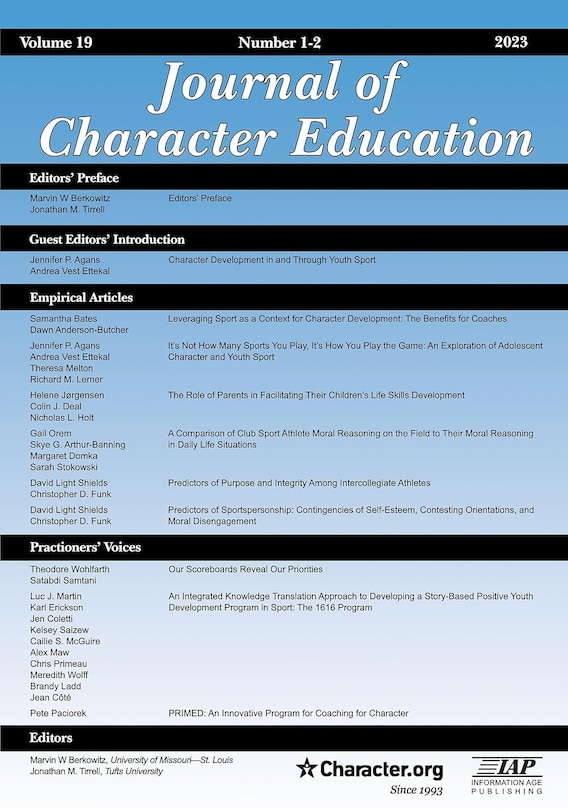 Couverture_Journal of Character Education Vol 19 Issue 1 & 2
