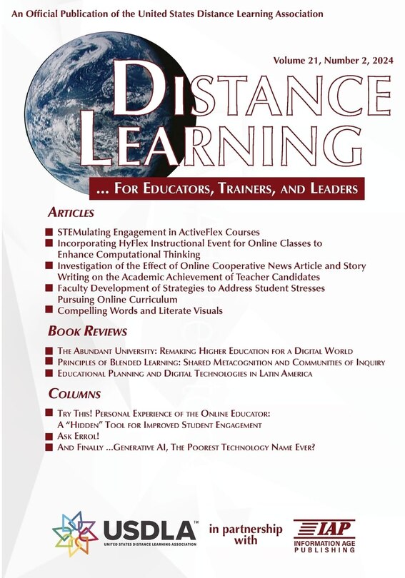 Front cover_Distance Learning Vol 21 Issue 2