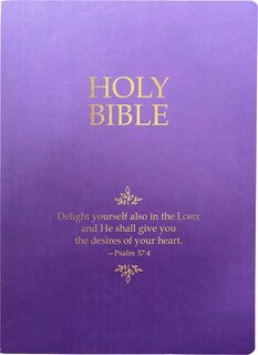 Couverture_KJVER Holy Bible, Delight Yourself In The Lord Life Verse Edition, Large Print, Royal Purple Ultrasoft