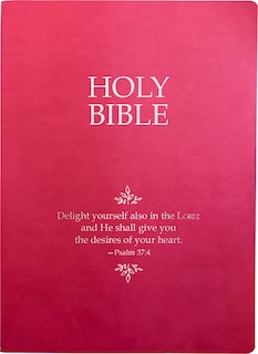 Couverture_KJVER Holy Bible, Delight Yourself In The Lord Life Verse Edition, Large Print, Berry Ultrasoft