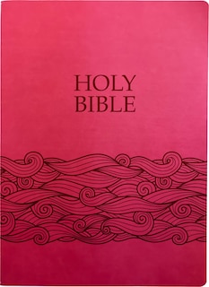 Front cover_KJVER Holy Bible, Wave Design, Large Print, Berry Ultrasoft