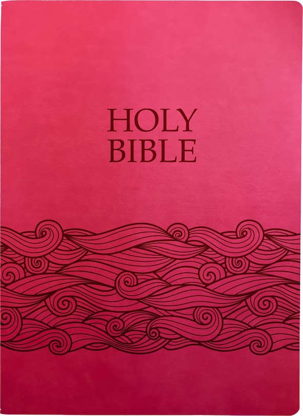 Front cover_KJVER Holy Bible, Wave Design, Large Print, Berry Ultrasoft