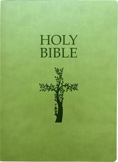 Front cover_KJVER Holy Bible, Cross Design, Large Print, Olive Ultrasoft