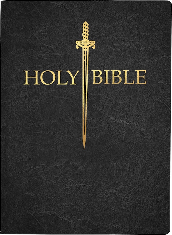 Front cover_KJV Sword Bible, Large Print, Black Genuine Leather, Thumb Index