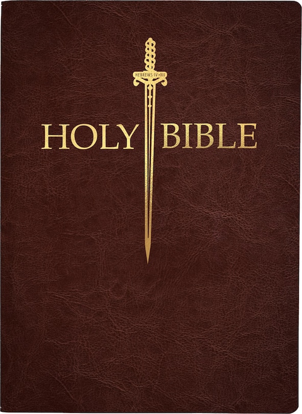 Front cover_KJV Sword Bible, Large Print, Dark Mahogany Genuine Leather, Thumb Index