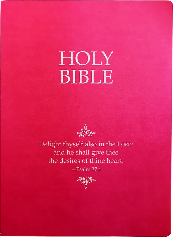 Front cover_KJV Holy Bible, Delight Yourself In The Lord Life Verse Edition, Large Print, Berry Ultrasoft