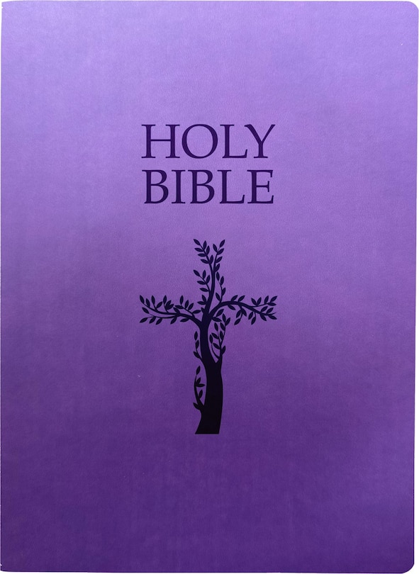 Front cover_KJV Holy Bible, Cross Design, Large Print, Royal Purple Ultrasoft