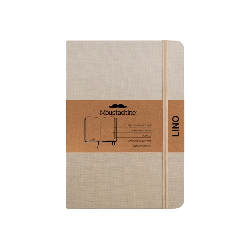 Front cover_Moustachine Classic Linen Large Light Tan Blank Hardcover