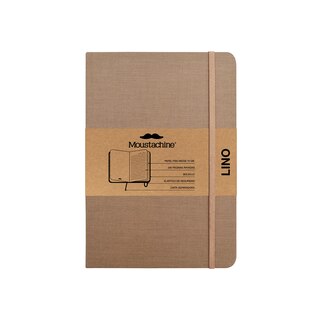 Moustachine Classic Linen Large Dark Tan Ruled Hardcover