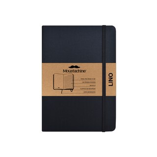 Moustachine Classic Linen Large Black Ruled Hardcover