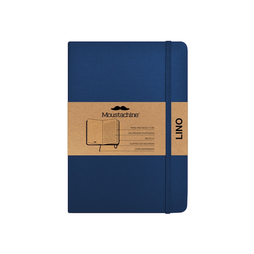Couverture_Moustachine Classic Linen Large Dark Blue Ruled Hardcover