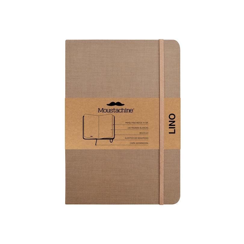 Couverture_Moustachine Classic Linen Medium Dark Tan Blank Hardcover