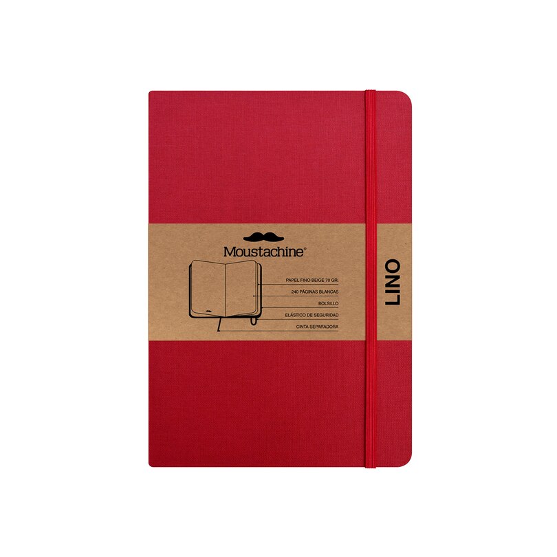 Front cover_Moustachine Classic Linen Medium Classic Red Blank Hardcover