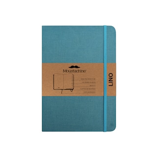 Front cover_Moustachine Classic Linen Medium Ocean Water Blue Blank Hardcover