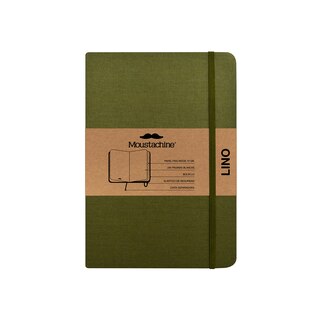 Front cover_Moustachine Classic Linen Medium Military Green Blank Hardcover
