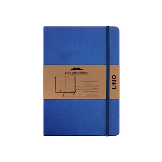 Front cover_Moustachine Classic Linen Medium Indigo Blue Blank Hardcover