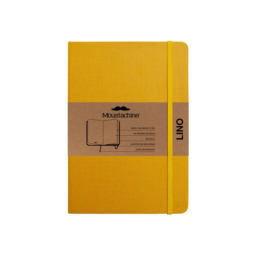 Front cover_Moustachine Classic Linen Medium SunFlower Yellow Blank Hardcover