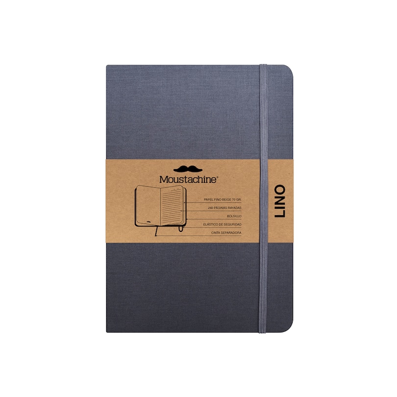 Front cover_Moustachine Classic Linen Medium Grey Ruled Hardcover