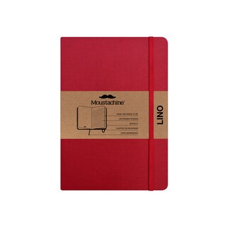 Front cover_Moustachine Classic Linen Medium Classic Red Ruled Hardcover
