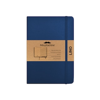 Couverture_Moustachine Classic Linen Medium Dark Blue Ruled Hardcover