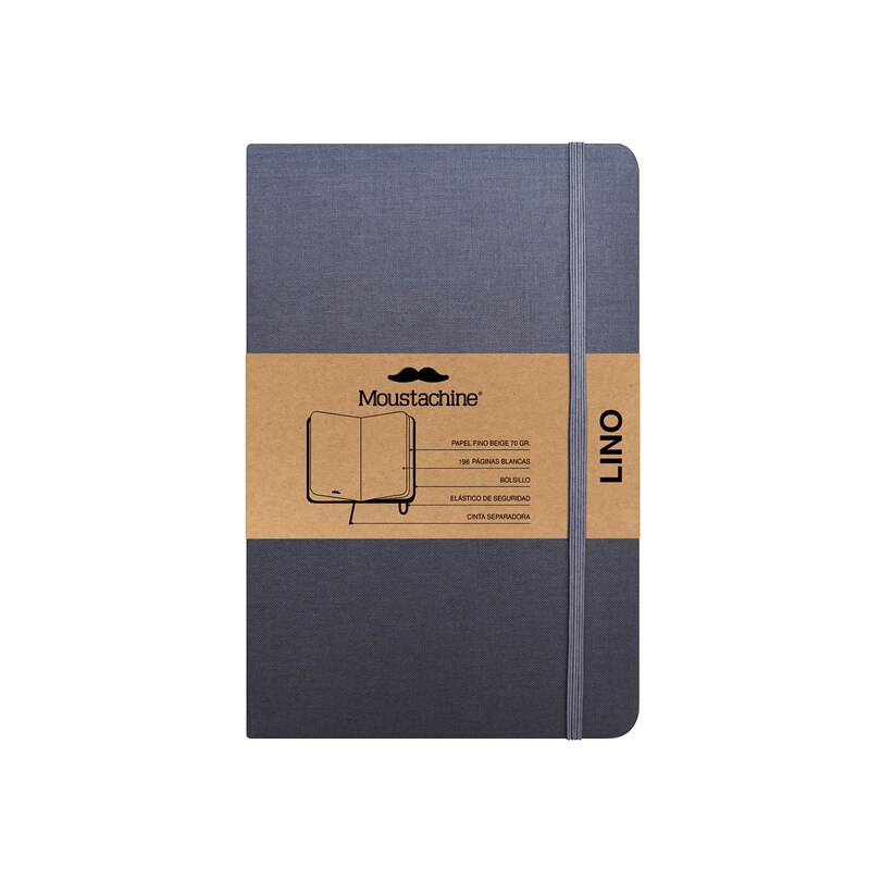 Moustachine Classic Linen Pocket Grey Blank Hardcover