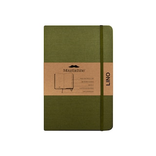 Front cover_Moustachine Classic Linen Pocket Military Green Blank Hardcover