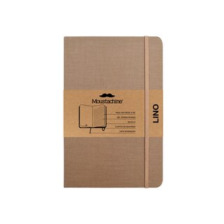 Couverture_Moustachine Classic Linen Pocket Dark Tan Ruled Hardcover