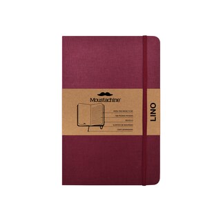 Front cover_Moustachine Classic Linen Pocket Burgundy Ruled Hardcover