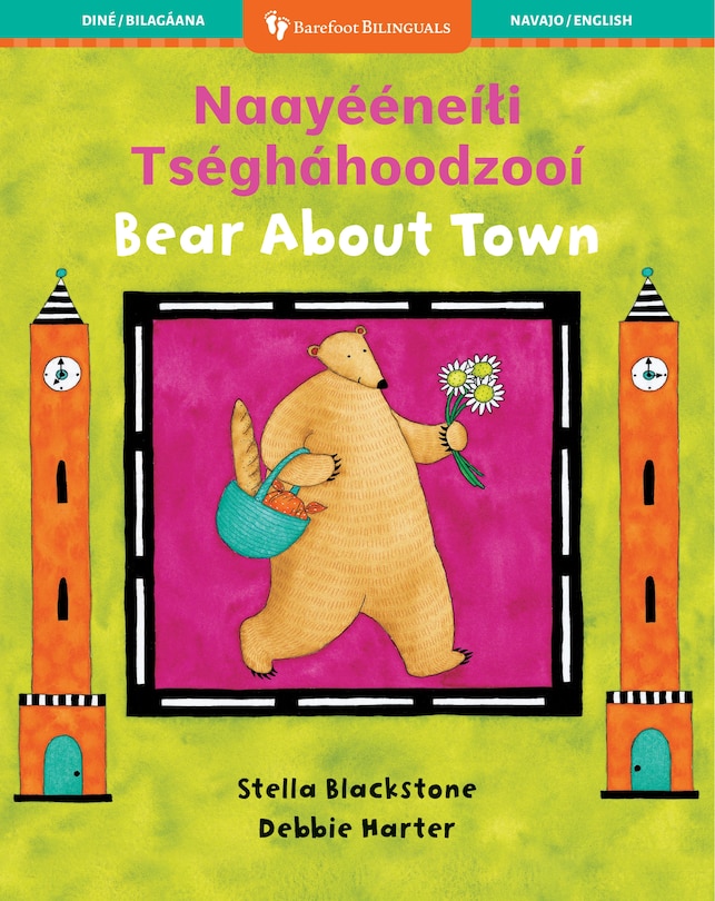 Front cover_Bear About Town (Bilingual Navajo & English)