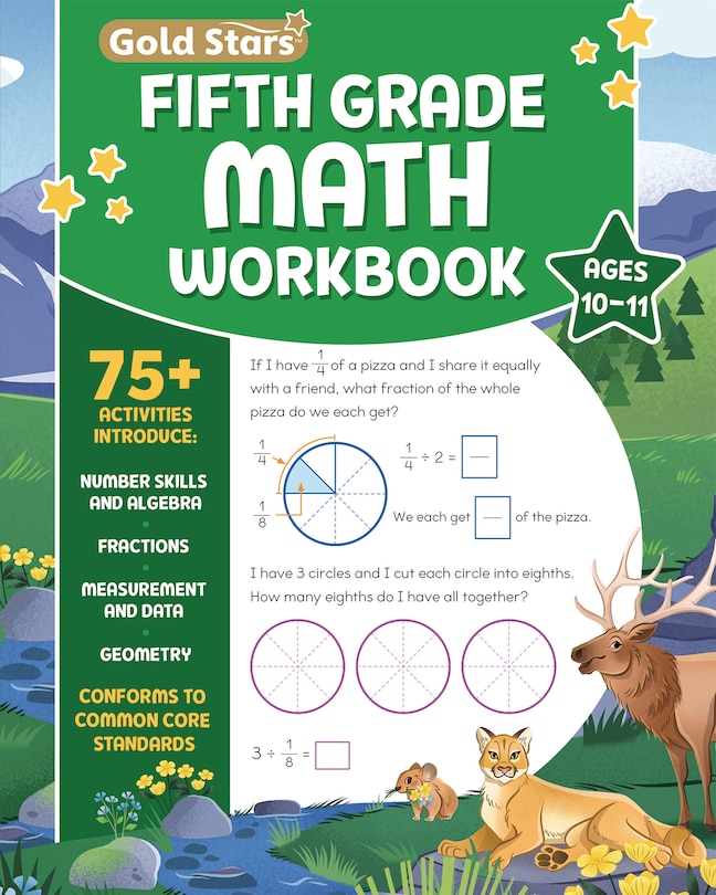 Couverture_Fifth Grade Math Workbook for Kids Ages 10-11: Over 75 Activities - Number Skills, Algebra, Fractions, Geometry, Measurement and Data and more