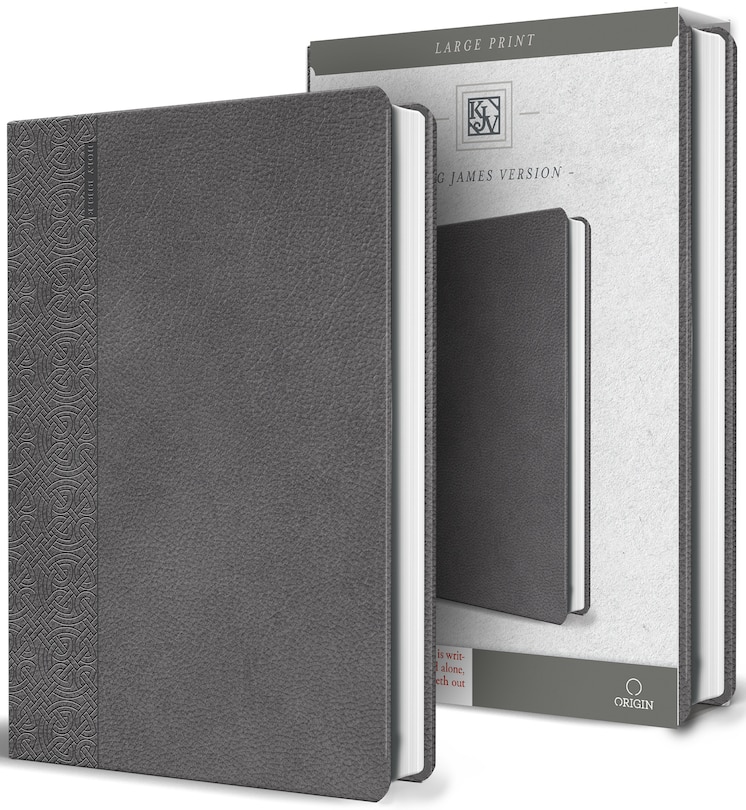 Front cover_KJV Holy Bible Large Print Handy Size Gray Imitation Leather