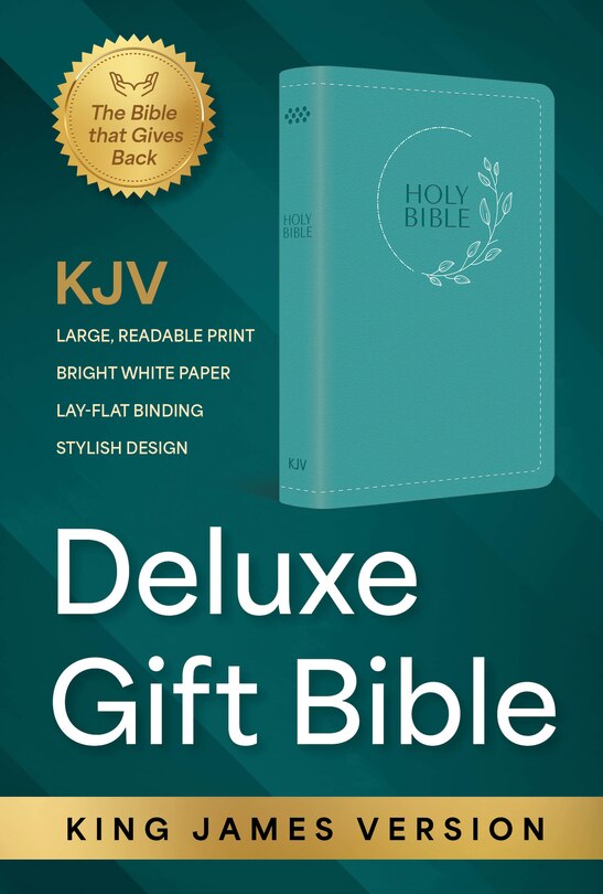 Front cover_KJV Holy Bible: Deluxe Gift Bible - Turquoise Circle Leaf