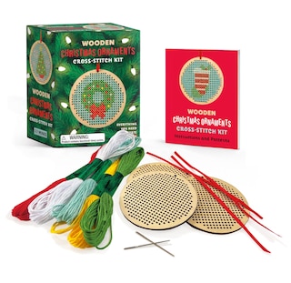Couverture_Wooden Christmas Ornaments Cross-Stitch Kit