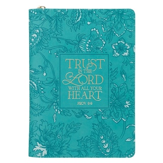 Front cover_Journal Classic Zip Teal Trust in the Lord Prov. 3:5