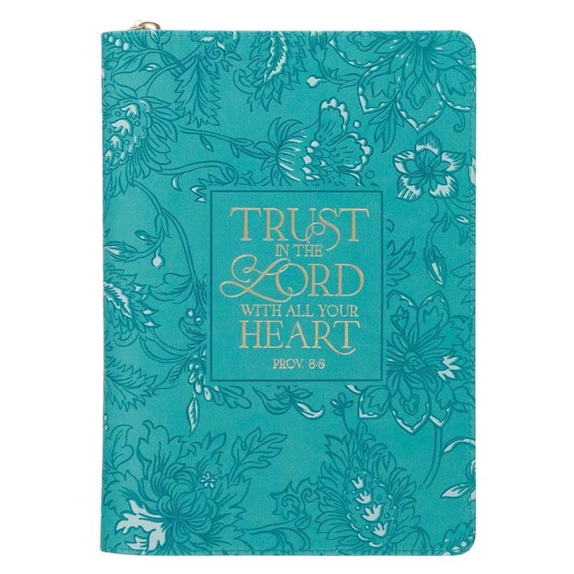 Front cover_Journal Classic Zip Teal Trust in the Lord Prov. 3:5
