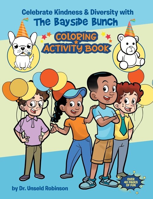 Front cover_Celebrate Kindness & Diversity with The Bayside Bunch Coloring & Activity Book