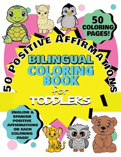 Front cover_50 Positive Affirmations Bilingual Coloring Book for Toddlers