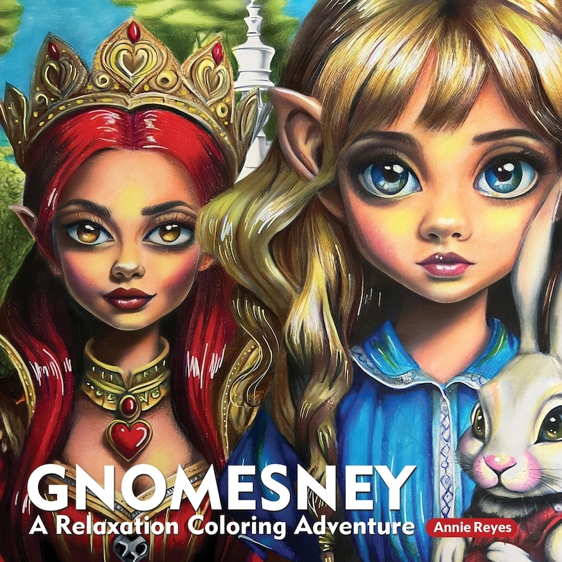 Couverture_Gnomesney. A Relaxation Coloring Adventure. Greyscale Coloring Book for Adults