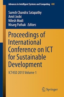 Proceedings Of International Conference On Ict For Sustainable Development: Ict4sd 2015 Volume 1