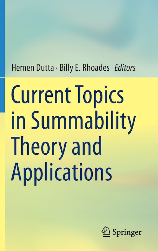 Couverture_Current Topics In Summability Theory And Applications