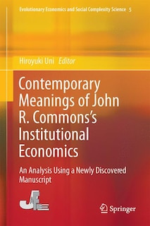 Couverture_Contemporary Meanings Of John R. Commons's Institutional Economics